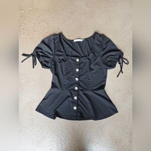 Elegant Black Button-Up Blouse